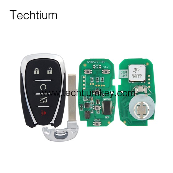 315Mhz ID46 Chip FCC:HYQ4AA IC:1551A-4AA P/N:13584498F 5 button remote key for Cadillac